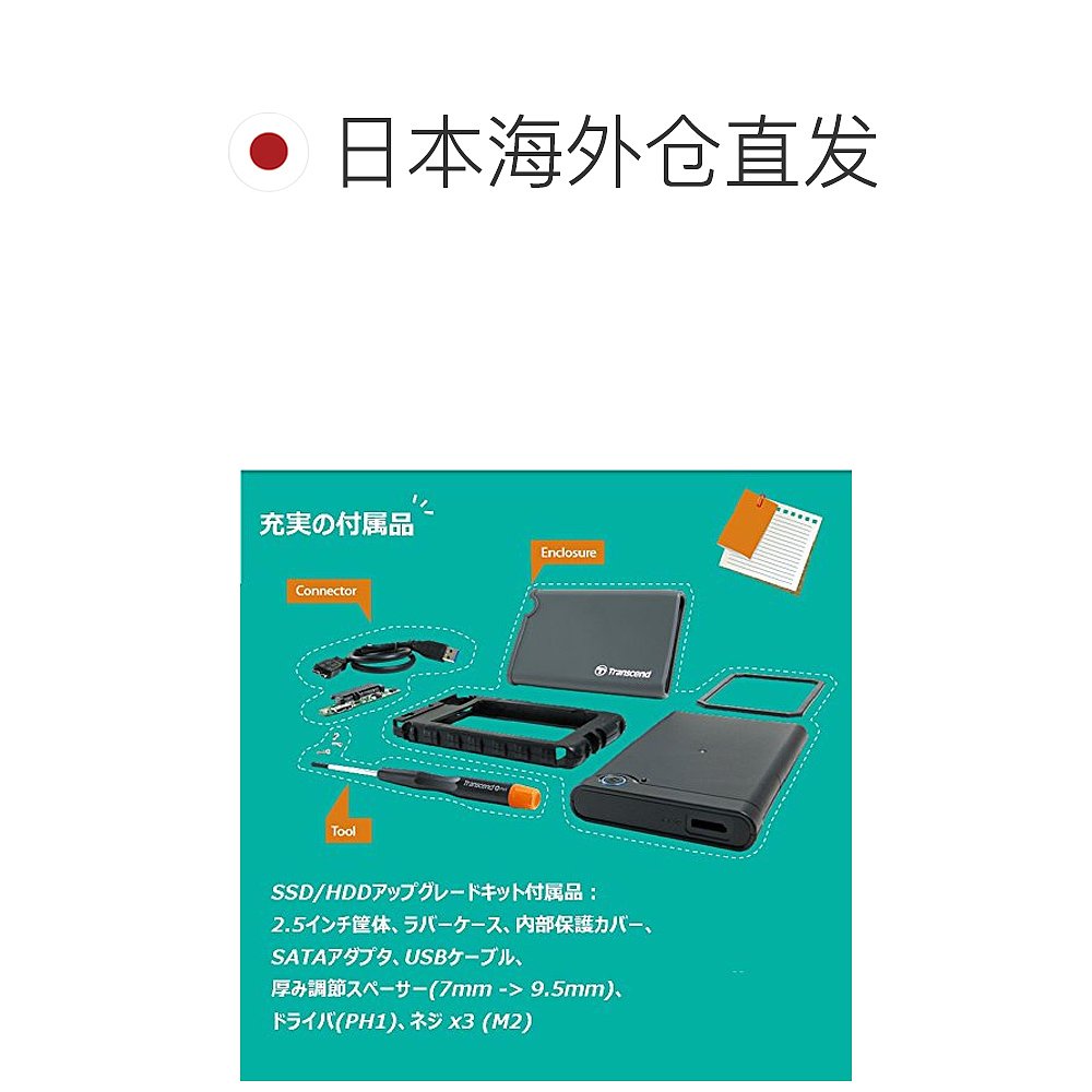 【日本直邮】创见StoreJet USB3.1 SSD/HDD外壳防震升级 TS0GSJ2-图1