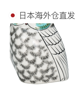 日本直邮九谷烧礼品包装4号 猫头鹰 白色 饰品 护身符 猫头鹰