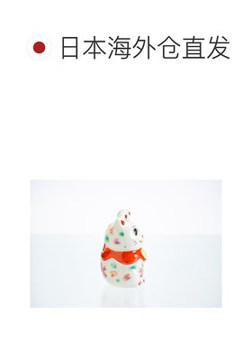 日本直邮九谷烧2号 左侧有樱花的招财猫 装饰品 护身符 招财猫