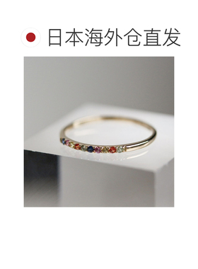 1h可退 日本直邮cui-cui 多彩蓝宝石细款戒指 K10YG 759828配饰