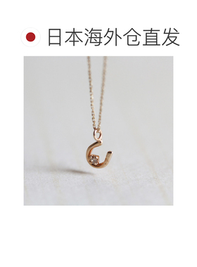日本直邮cui-cui 马蹄造型 黄金钻石吊坠项链 K10YG 783444