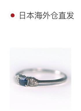 日本直邮（r239579）女士 PT 蓝宝石钻石戒指 0.2ct0.04ct 方形款
