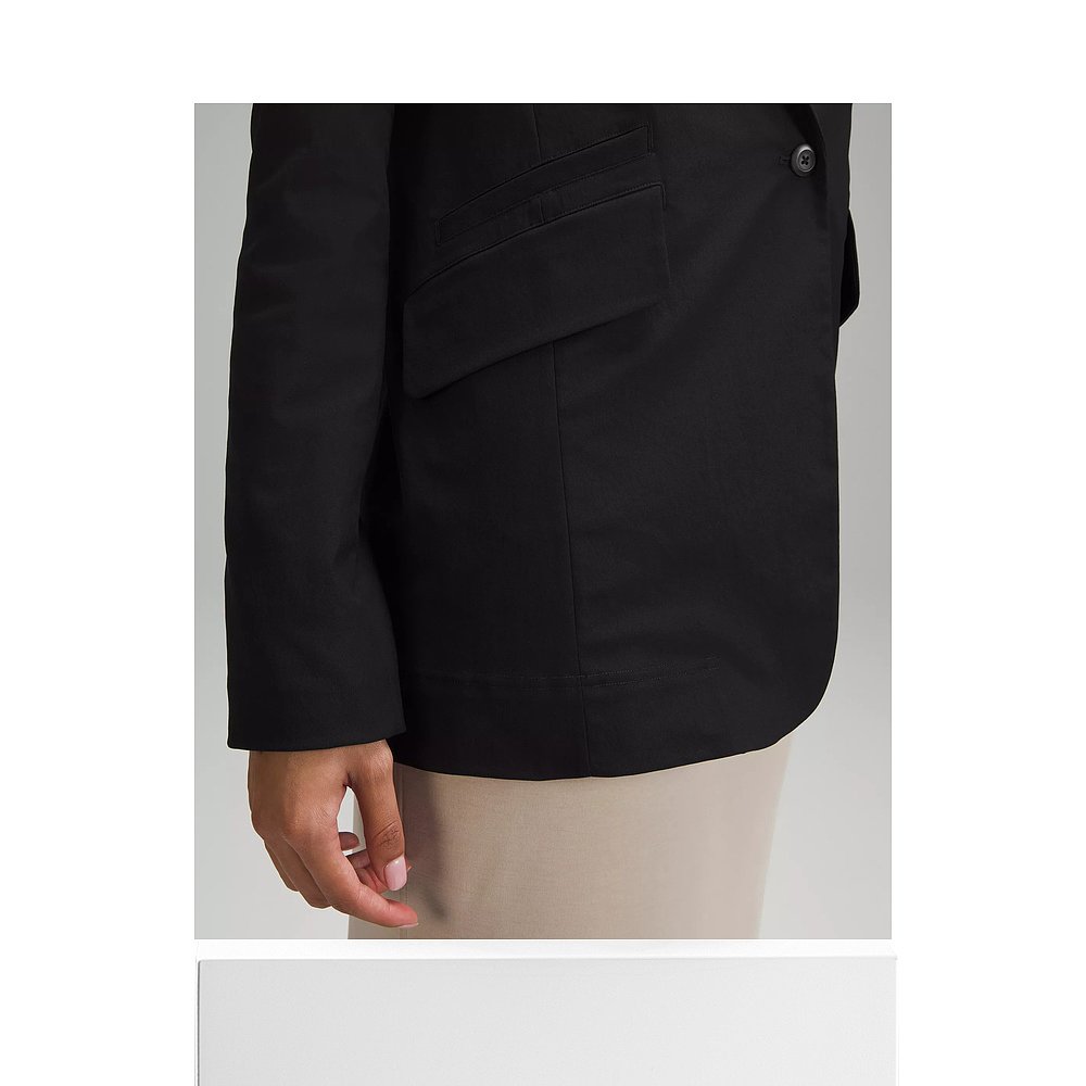 日潮跑腿Lululemon露露乐蒙 女款休闲西服外套 黑色 中号 prod116 - 图3