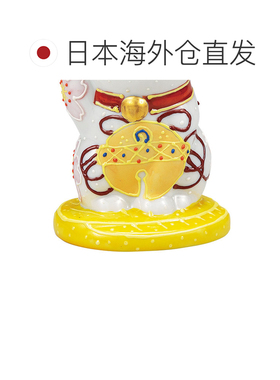 日本直邮九谷烧礼品包装No.3 骑着椭圆形的招财猫福铃摆件幸运符