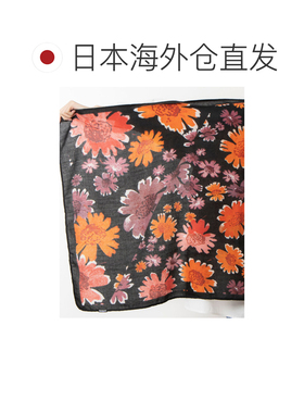 日本直邮Desigual 24SAWA27 花卉图案长方形围巾（灰色/黑色）