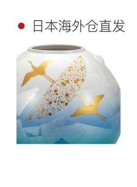 日本直邮九谷烧礼品包装8号银彩金鹤花瓶 宗秀窑花瓶 人气礼品 礼