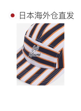 日本直邮Maison Kitsune咖啡狐狸条纹五片帽帽子遮阳帽