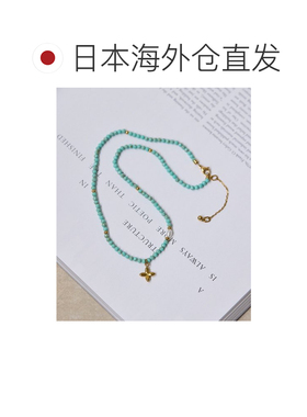 日本直邮ear PAPILLONNER 女士 不锈钢防过敏贝珠绿松石色花朵十