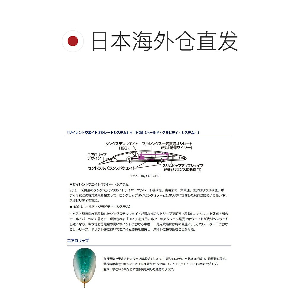 日本直邮Daiwa Lure Shoreline Shiner Z 套装 Upper 145S-DR Lat - 图1