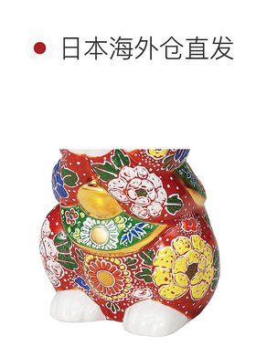 日本直邮九谷烧7号 祈福猫 红色 装饰物 护身符 招财猫
