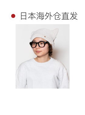 日本直邮CA4LA 女士 猫耳翻边针织帽 全棉可机洗 【付后1h可退】