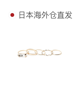 1h可退 日本直邮BEAMS HEART 女士真鍮玻璃多款透明石五件套戒指