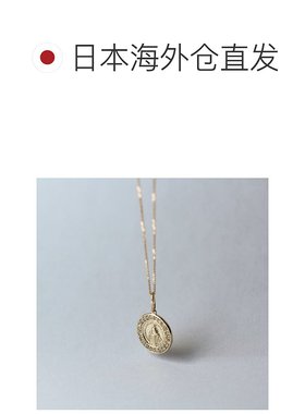 1h可退 日本直邮cui-cui 10K金 钻石0.11ct 圣母玛丽亚硬币吊坠项