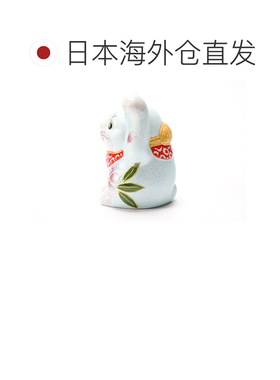 日本直邮九谷烧礼品包装 2.5号 招财猫 花森（左手） 装饰物护身