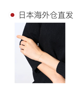 日本直邮agete  女士K10金链手链 配有钻石和黑色尖晶石 简约设计