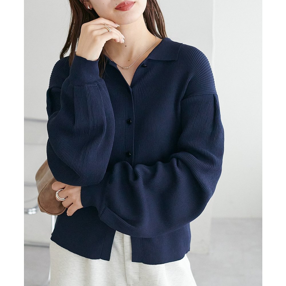 1h可退 日本直邮Discoat 女装 宽松袖褶设计 卡其色开衫 DCZ10523 - 图2