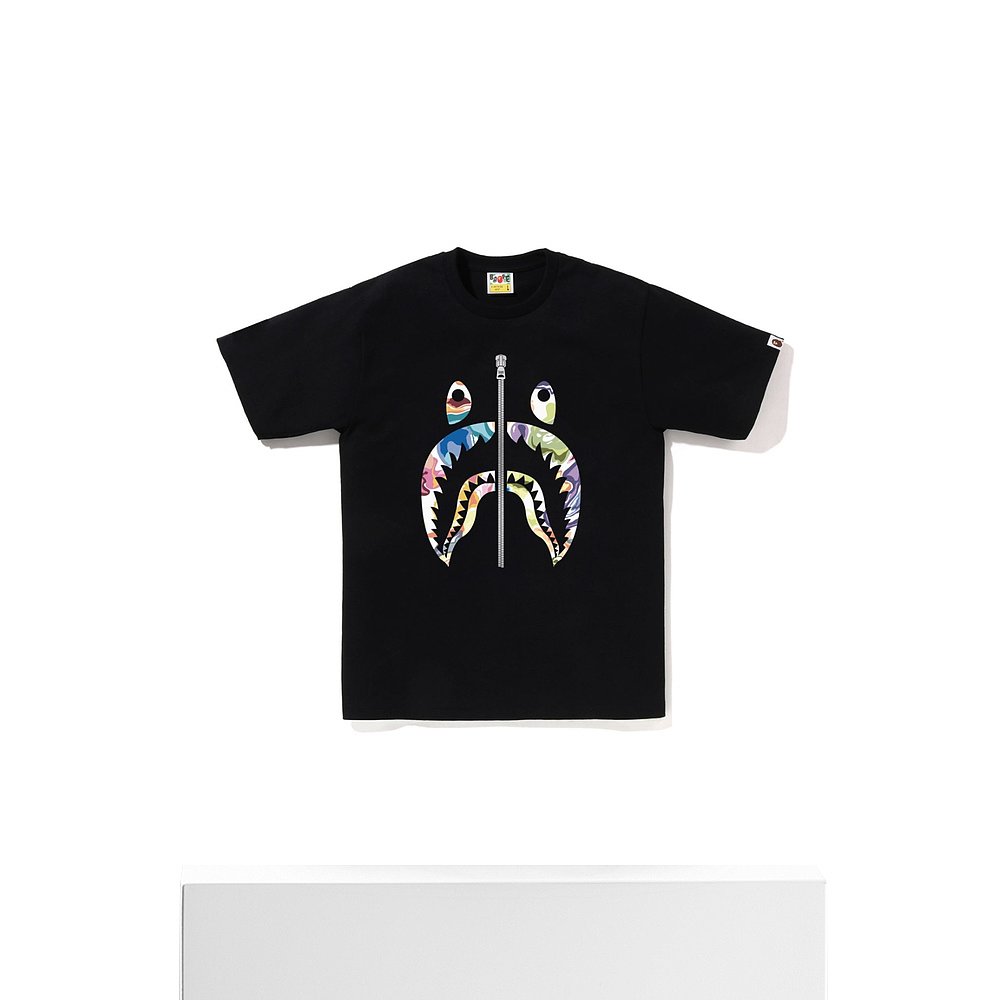 1h可退 日本直邮A BATHING APE 男女同款 ART CAMO鲨鱼图案短袖T - 图3