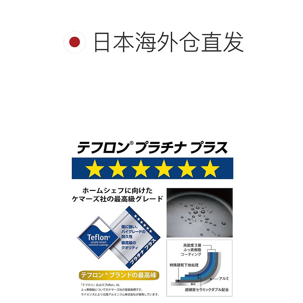 【日本直邮】Hokuriku Alumi北陆铝 深型炒菜锅 22cm 轻量 A-0254 - 图1