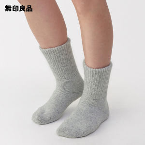 日本直邮MUJI 无印良品 羊毛混纺柔软鞋口直角袜 23 - 25cm 家居