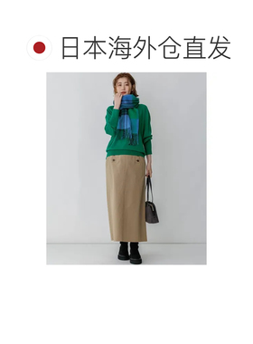 日本直邮23区羊绒格纹围巾红色系