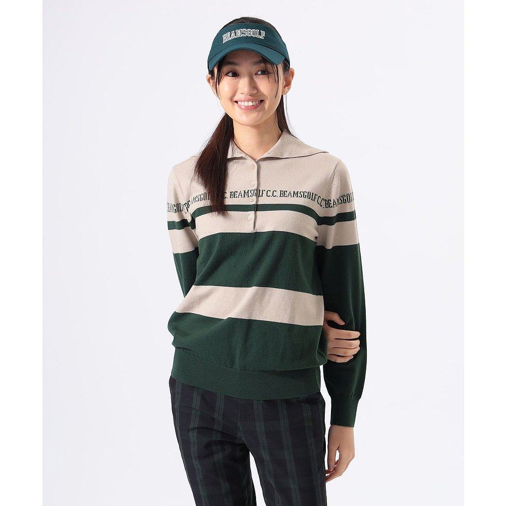 1h可退 日本直邮BEAMS GOLF ORANGE LABEL 女士 2WAY 拼接条纹针 - 图2