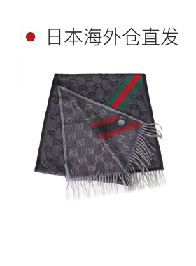 日本直邮GUCCI 围巾 GG 图案男士女士 570603 3G200 1466 黑灰色