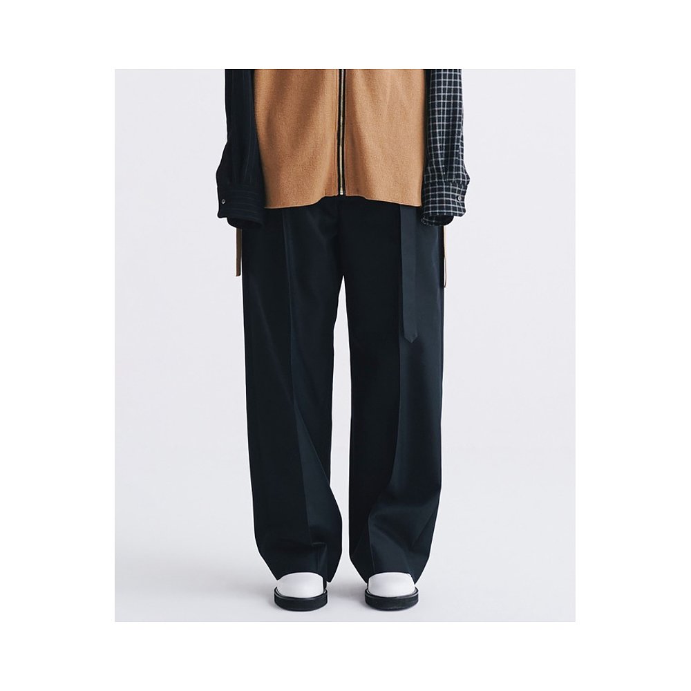 日本直邮CULLNI 2024春夏系列 男女同款 Chambray Tuck 宽腿裤带2 - 图0