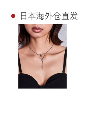 日本直邮GYDA 女士 玫瑰金十字架对称圣牌吊坠项链 0726409169