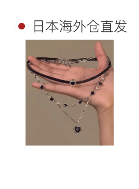 日本直邮PEANUTS BOY 男女同款 心形项链 黑银双【付后1h可退】