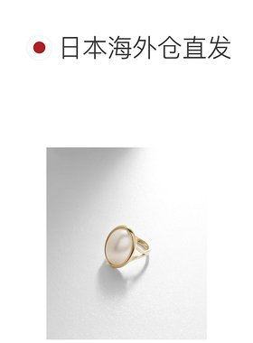 日潮跑腿COCOSHNIK Mabe Pearl 垂直椭圆形戒指宝石珍珠叠戴独特