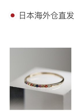 1h可退 日本直邮cui-cui 多彩蓝宝石细款戒指 K10YG 759828配饰