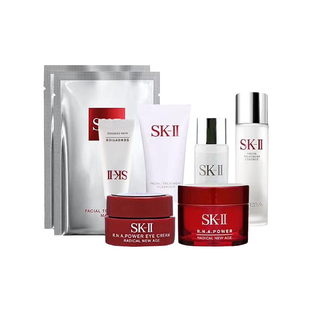 天猫国际日本直购日本直邮SK-II/SK2 8件套 轻莹露30ml 神仙水30ml面霜15g眼霜2.5g0
