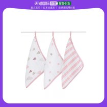 (Japan direct mail) aden anais baby boy supplies washable square towels 3 pieces of heart-shaped pattern small poop