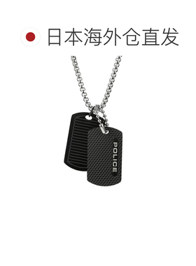 日本直邮POLICE 男士项链 DOUBLETAG GN0042001银色和黑色配饰