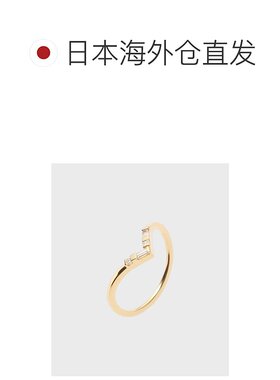 日潮跑腿COCOSHNIK K18 长方形钻石 x 公主方形切割 4 石 V 形戒