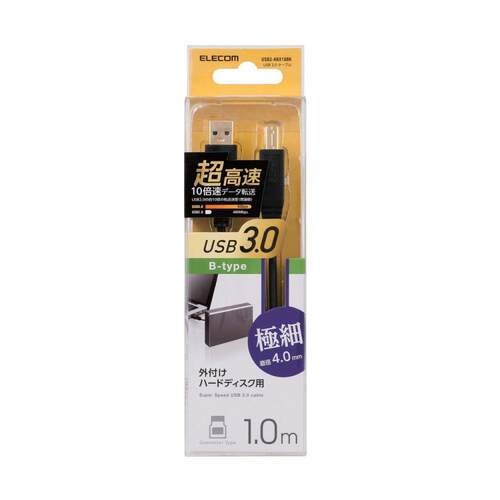 【日本直邮】宜丽客USBA to USBB公头数据线1m黑色 USB3-ABX10BK - 图2