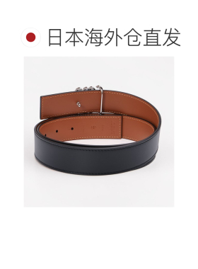 日本直邮LOEWE 罗意威 Anagram 双面腰带 男士 光面小牛皮 黑色//