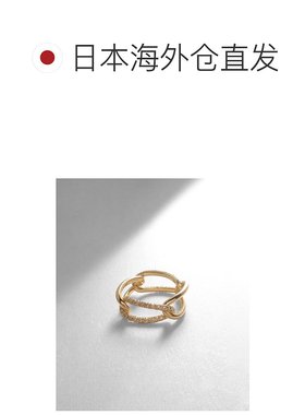 日潮跑腿COCOSHNIK K18小石铁环戒指 黄金 12 405-66312水晶精致