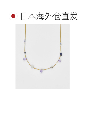 日本直邮agete 阿卡朵 女士黄金多宝石项链 蓝紫配色天然石设计 1