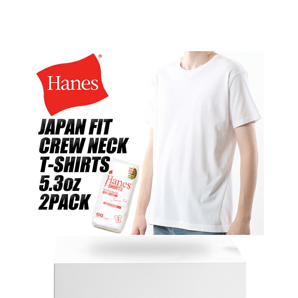 日本直邮Hanes JAPAN FIT T恤 5.3oz 2P WHITE h5310-010 TEE 成 - 图3