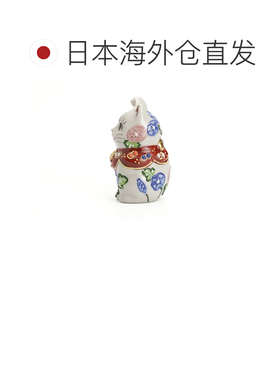 日本直邮九谷烧礼品包装2号 牵牛花右手招财猫 摆件 吉祥护身符