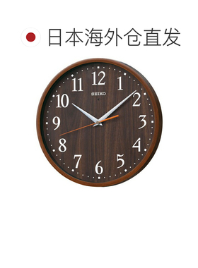 日本直邮SEIKO精工KX399B挂钟 木纹复古静音客厅家用电波壁挂时钟