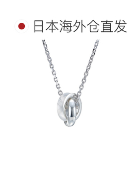 日本直邮LION HEART 男女同款 925银切子工艺双环项链 1NE434