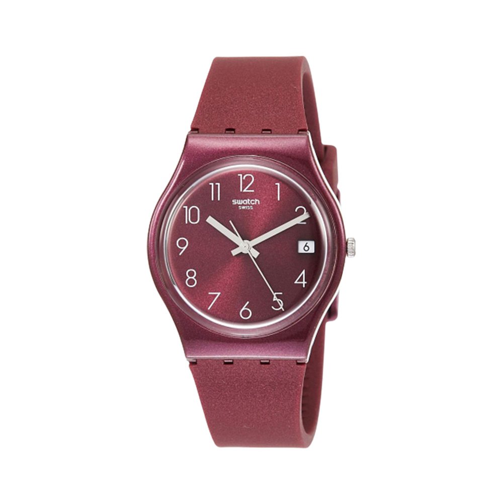 天猫国际日本直购日本直购swatch斯沃琪女士红色橡胶手表腕表 GR405 做工精致0