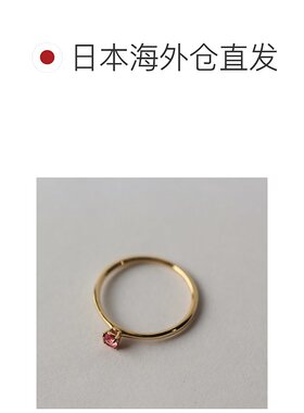 1h可退 日本直邮cui-cui 粉红尖晶石单石戒指 K10YG 756514