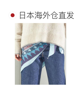 日本直邮希普斯 SHIPS BINDU 丝绸羊毛围巾 100*100 蓝色