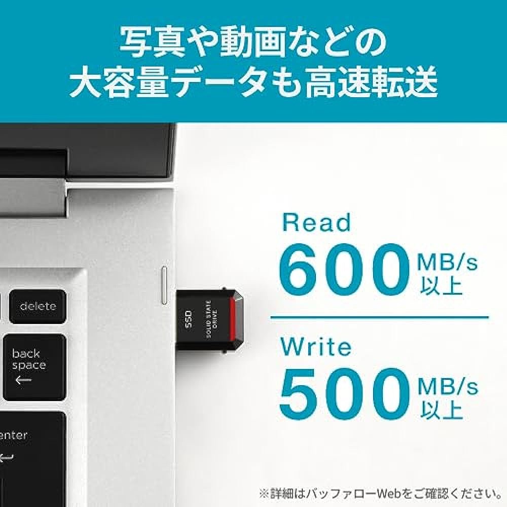 日本直邮【日本直邮】Buffalo巴法络外置SSD卡500GB SSD-PST500U-图2