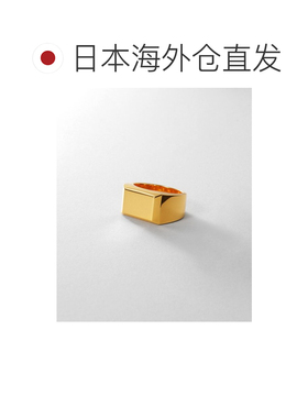 日本直邮COCOSHNIK 女士 银镀18K金桶形印章戒指【付后1h可退】