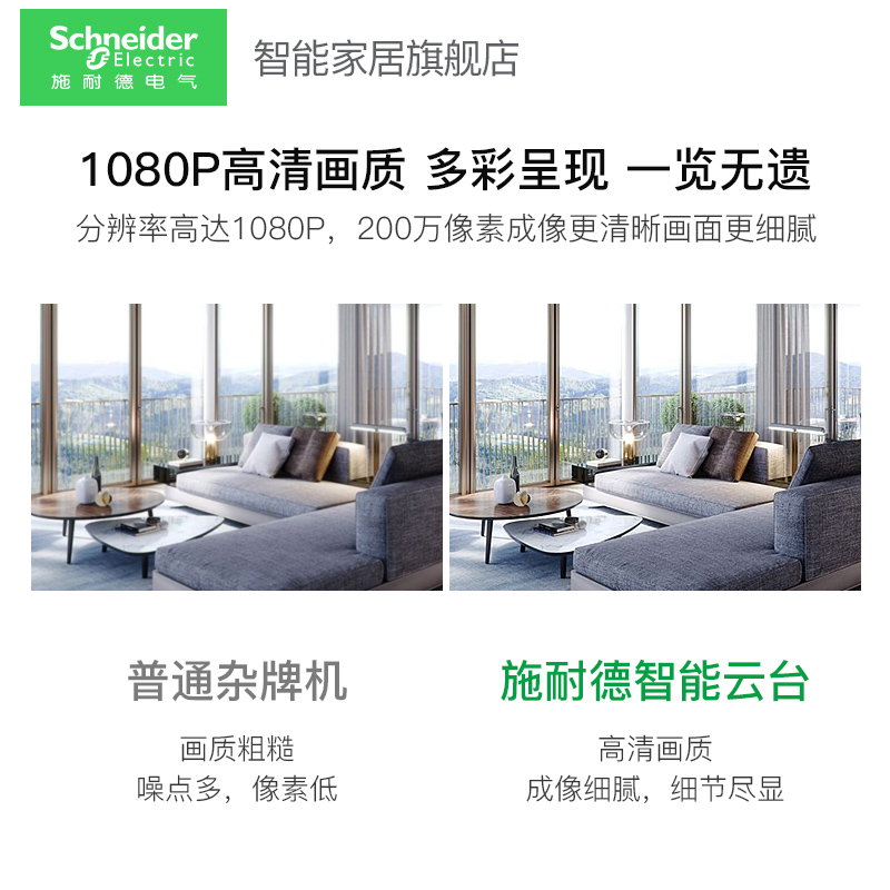 Schneider 施耐德 无线智能云台摄像头 天猫优惠券折后￥159起包邮（￥259-100）