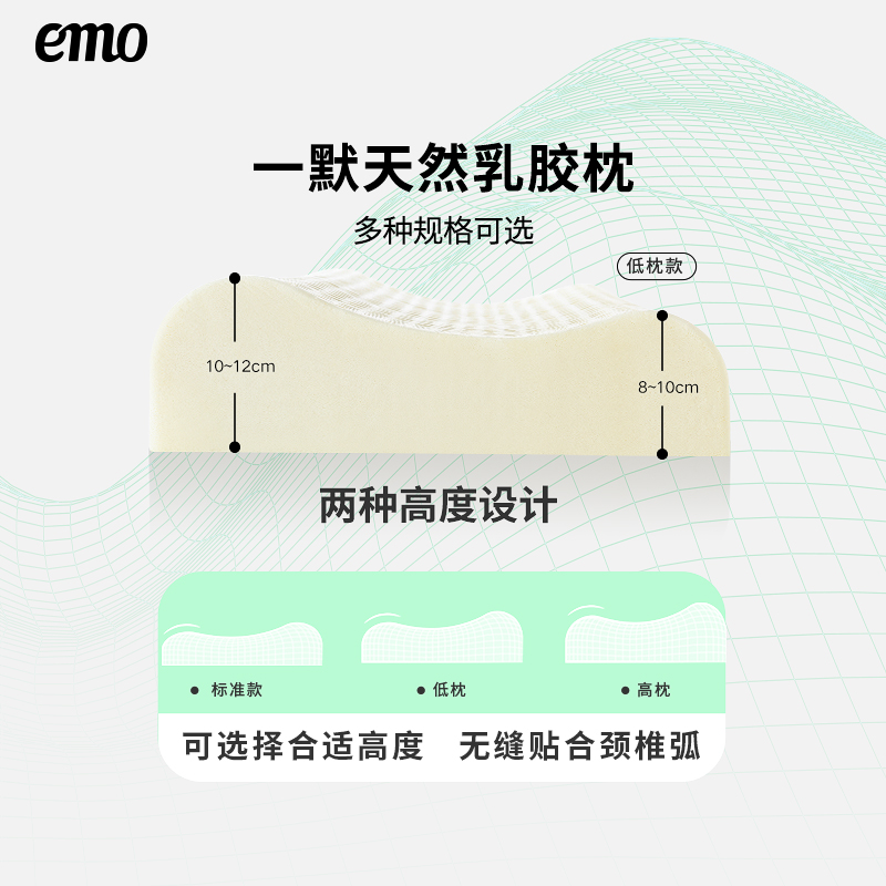 一默泰国93%乳胶枕头家用成人学生宿舍天然橡胶护颈椎枕助记忆枕 - 图2